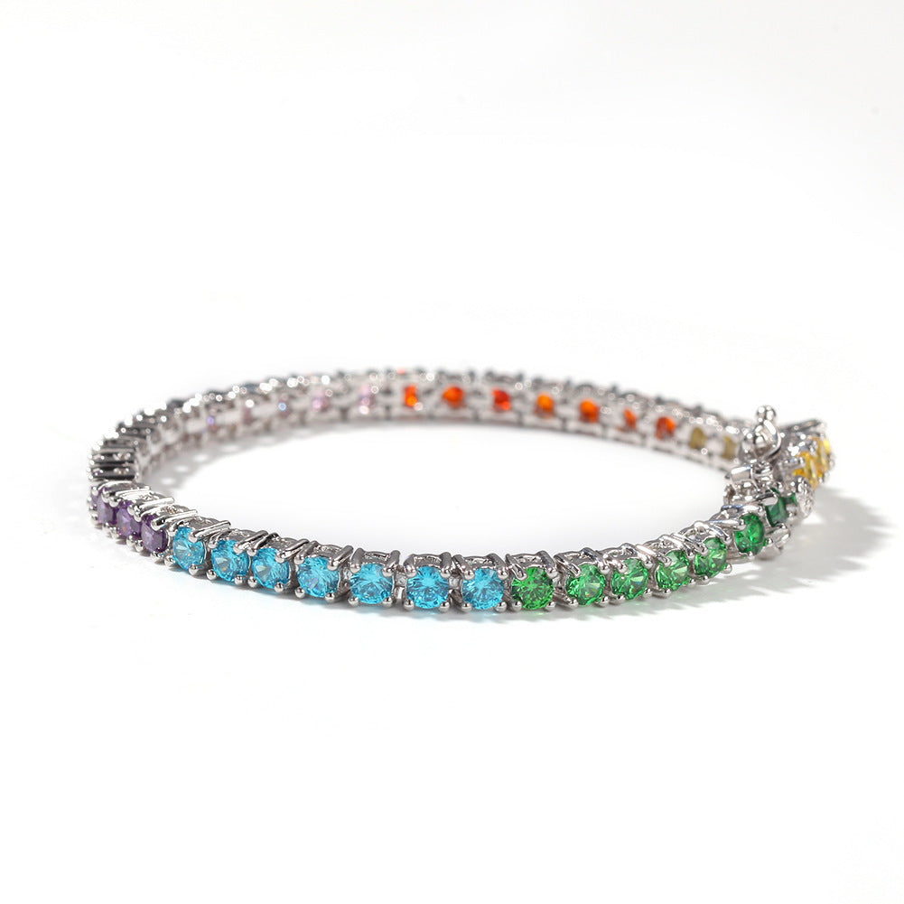 Ornament Minimalist Hip Hop Bracelet Copper Color Zircon
