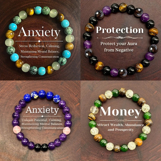 Natural Amethyst Tiger Eye Bracelet