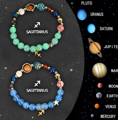 Twelve Zodiac Sign Beaded Bracelet Set