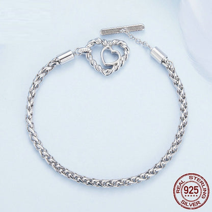 Original Niche S925 Sterling Silver Heart-shaped Base Bracelet