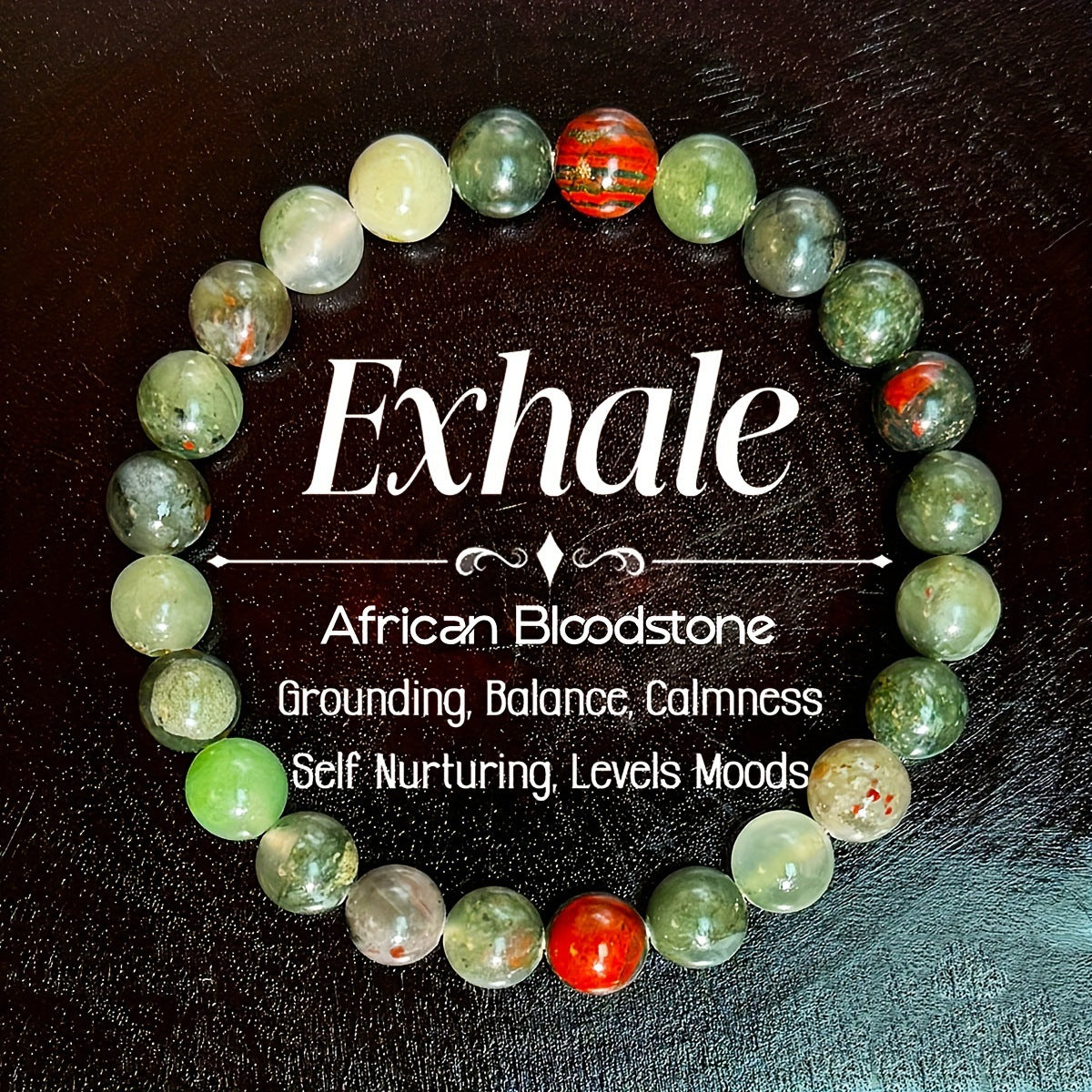 African Bloodstone Beaded Bracelet Handmade