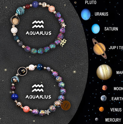 Twelve Zodiac Sign Beaded Bracelet