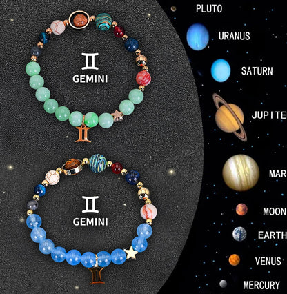 Twelve Zodiac Sign Beaded Bracelet Set