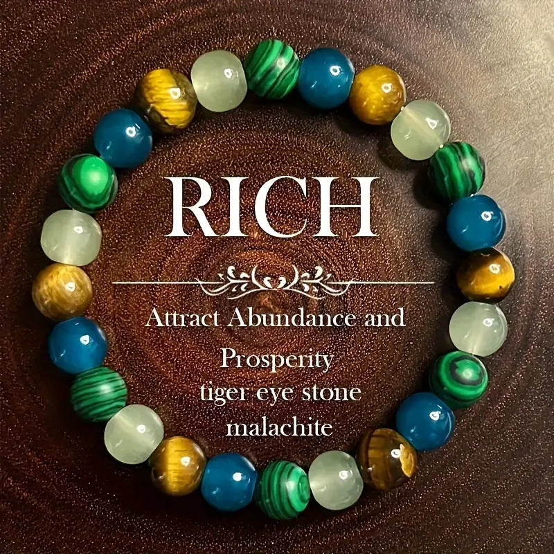 Bracelet Tigereye Amethyst Malachite Agate Watermelon Tourmaline Turquoise Bracelet