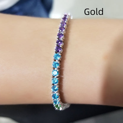 Ornament Minimalist Hip Hop Bracelet Copper Color Zircon
