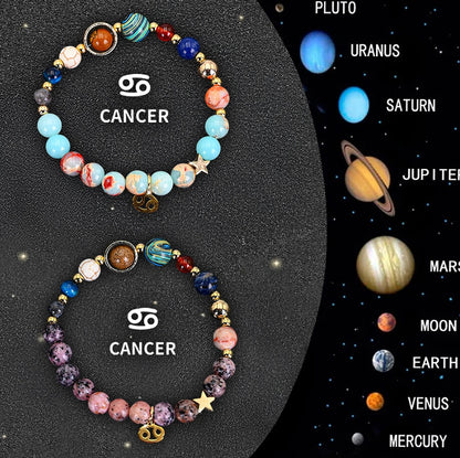 Twelve Zodiac Sign Beaded Bracelet Set
