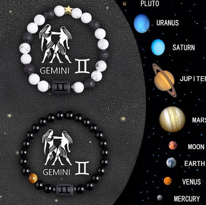 Twelve Zodiac Sign Beaded Bracelet Set