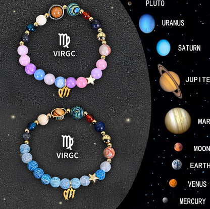 Twelve Zodiac Sign Beaded Bracelet Set