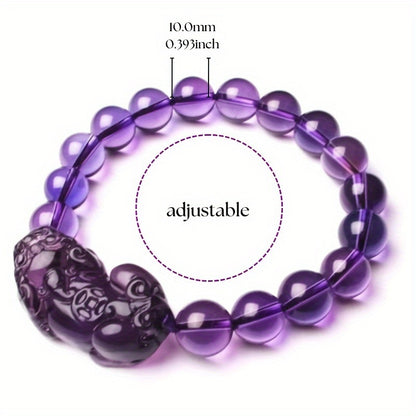 Purple Wealth Summons Feng Shui Bracelet - Attracts Prosperity, Brings Good Luck, Protects Wealth And Promotes Spiritual Growth