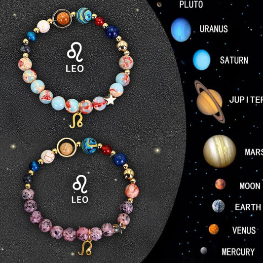 Twelve Zodiac Sign Beaded Bracelet Set