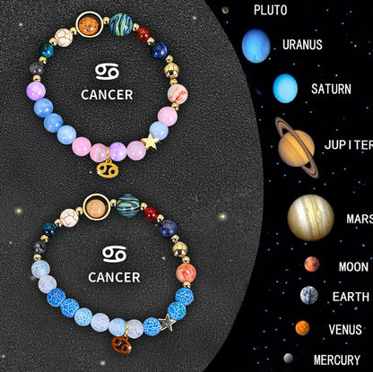 Twelve Zodiac Sign Beaded Bracelet Set