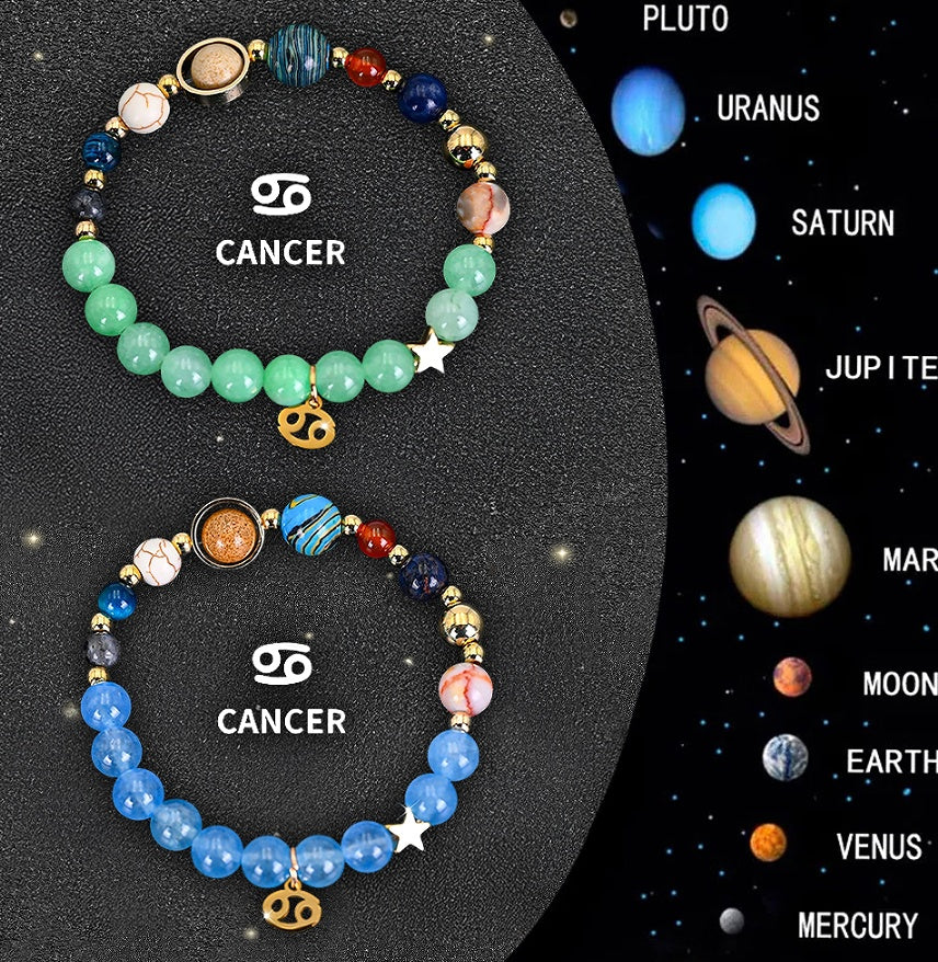 Twelve Zodiac Sign Beaded Bracelet Set