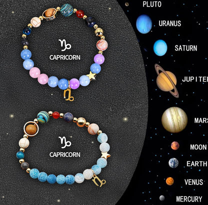 Twelve Zodiac Sign Beaded Bracelet Set