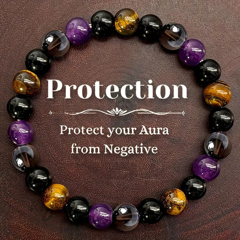 Natural Amethyst Tiger Eye Bracelet
