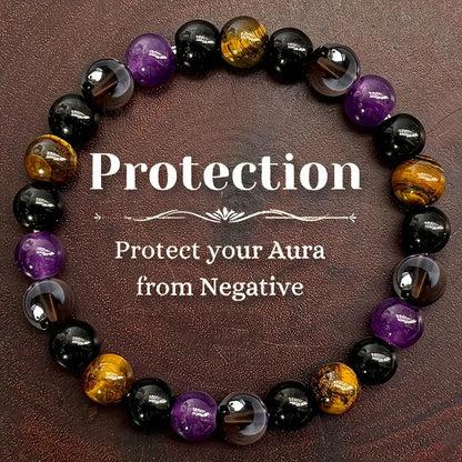 Natural Amethyst Tiger Eye Bracelet