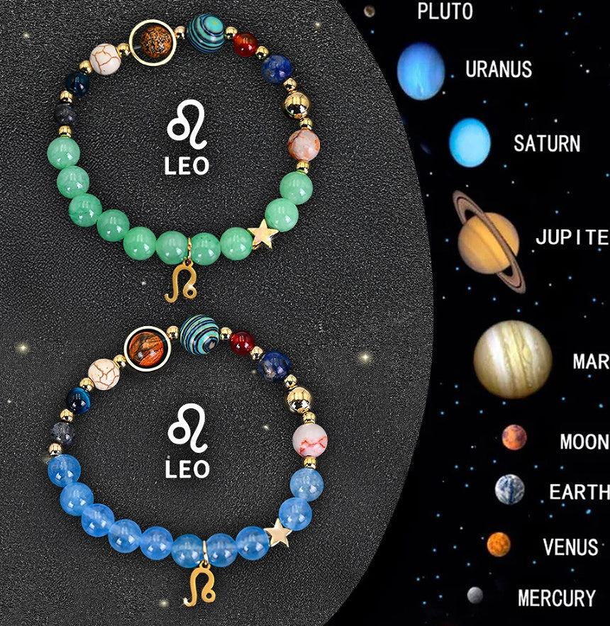 Twelve Zodiac Sign Beaded Bracelet Set