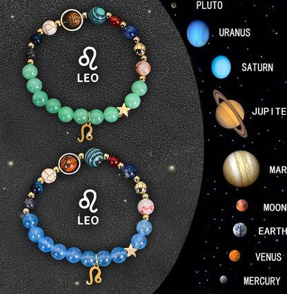 Twelve Zodiac Sign Beaded Bracelet Set