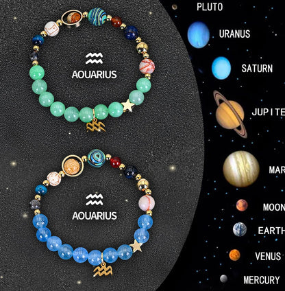 Twelve Zodiac Sign Beaded Bracelet Set