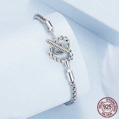 Original Niche S925 Sterling Silver Heart-shaped Base Bracelet