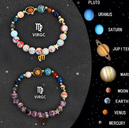 Twelve Zodiac Sign Beaded Bracelet Set