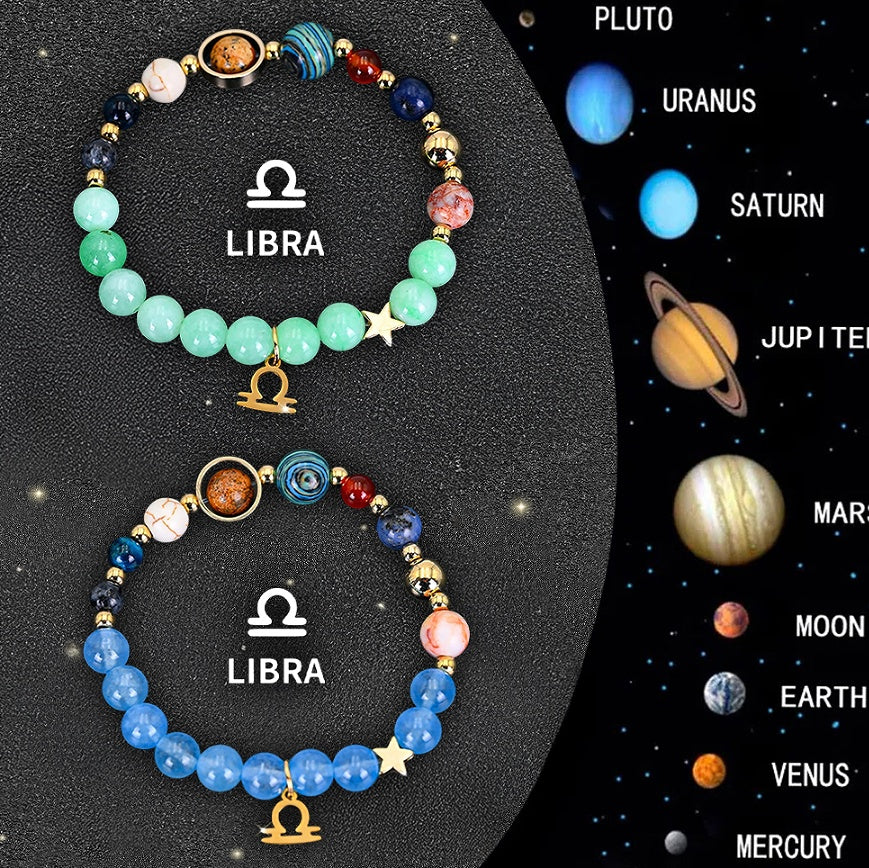 Twelve Zodiac Sign Beaded Bracelet Set