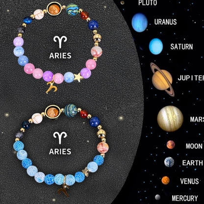 Twelve Zodiac Sign Beaded Bracelet Set