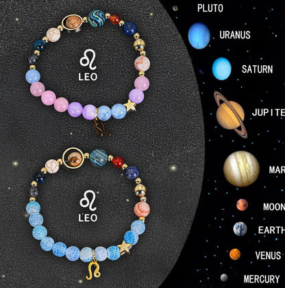 Twelve Zodiac Sign Beaded Bracelet Set