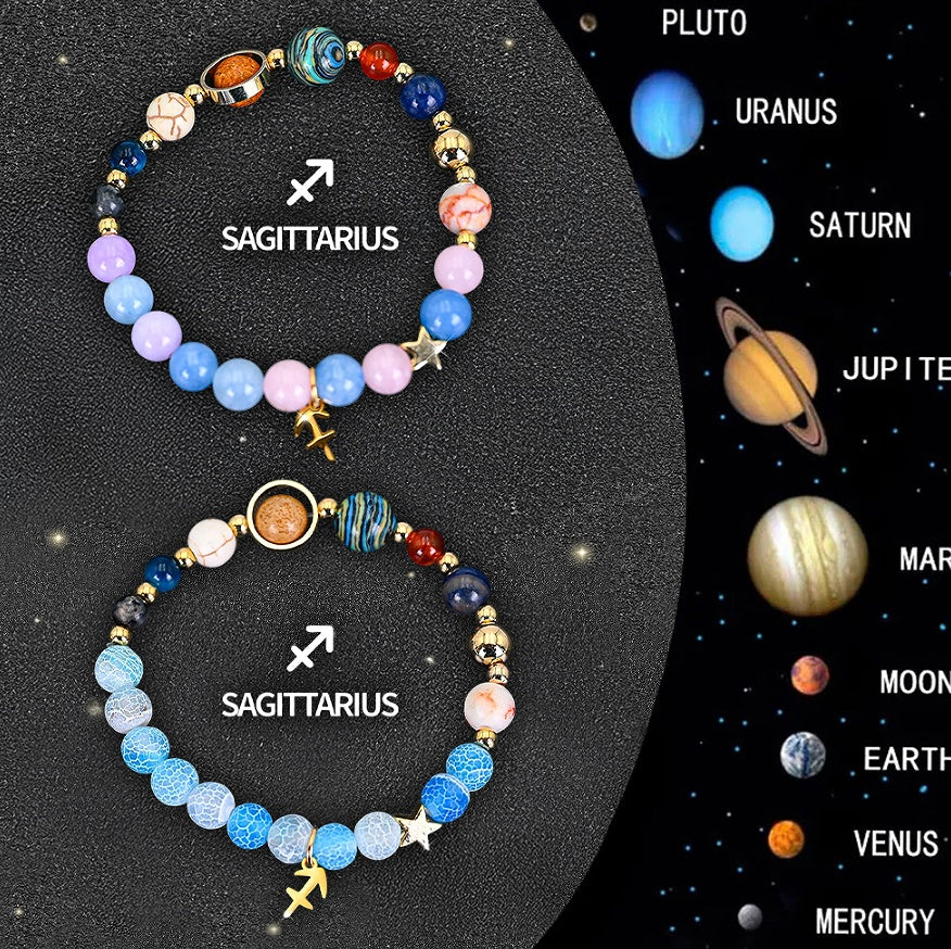Twelve Zodiac Sign Beaded Bracelet Set