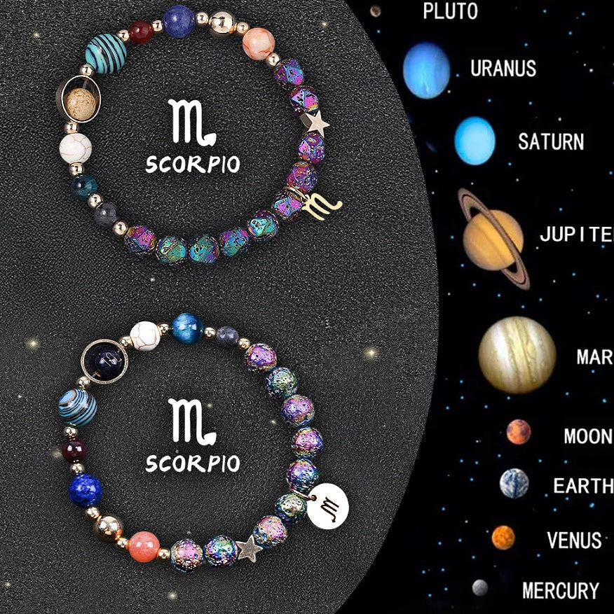 Twelve Zodiac Sign Beaded Bracelet