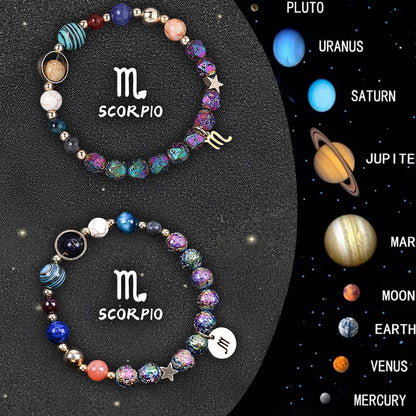 Twelve Zodiac Sign Beaded Bracelet