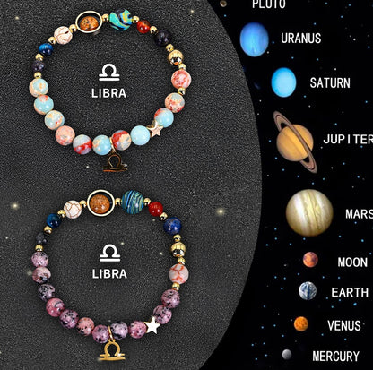 Twelve Zodiac Sign Beaded Bracelet Set