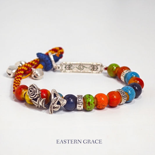 Handmade String Finished Colored Stone Bracelet