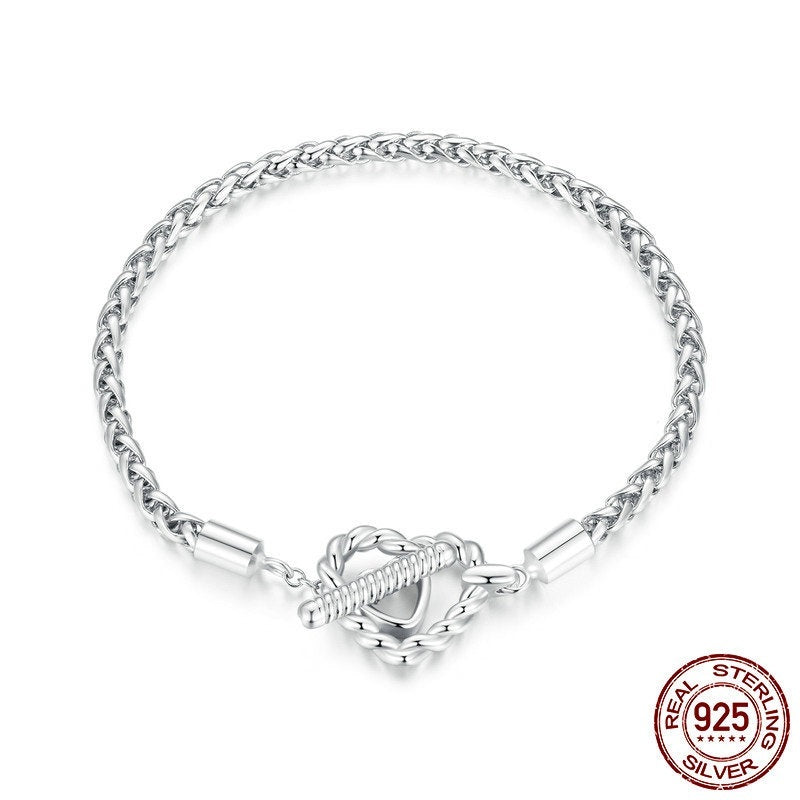 Original Niche S925 Sterling Silver Heart-shaped Base Bracelet