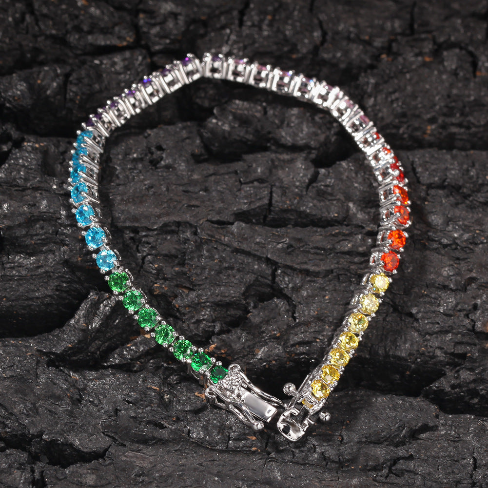 Ornament Minimalist Hip Hop Bracelet Copper Color Zircon