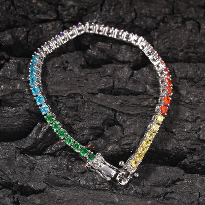 Ornament Minimalist Hip Hop Bracelet Copper Color Zircon