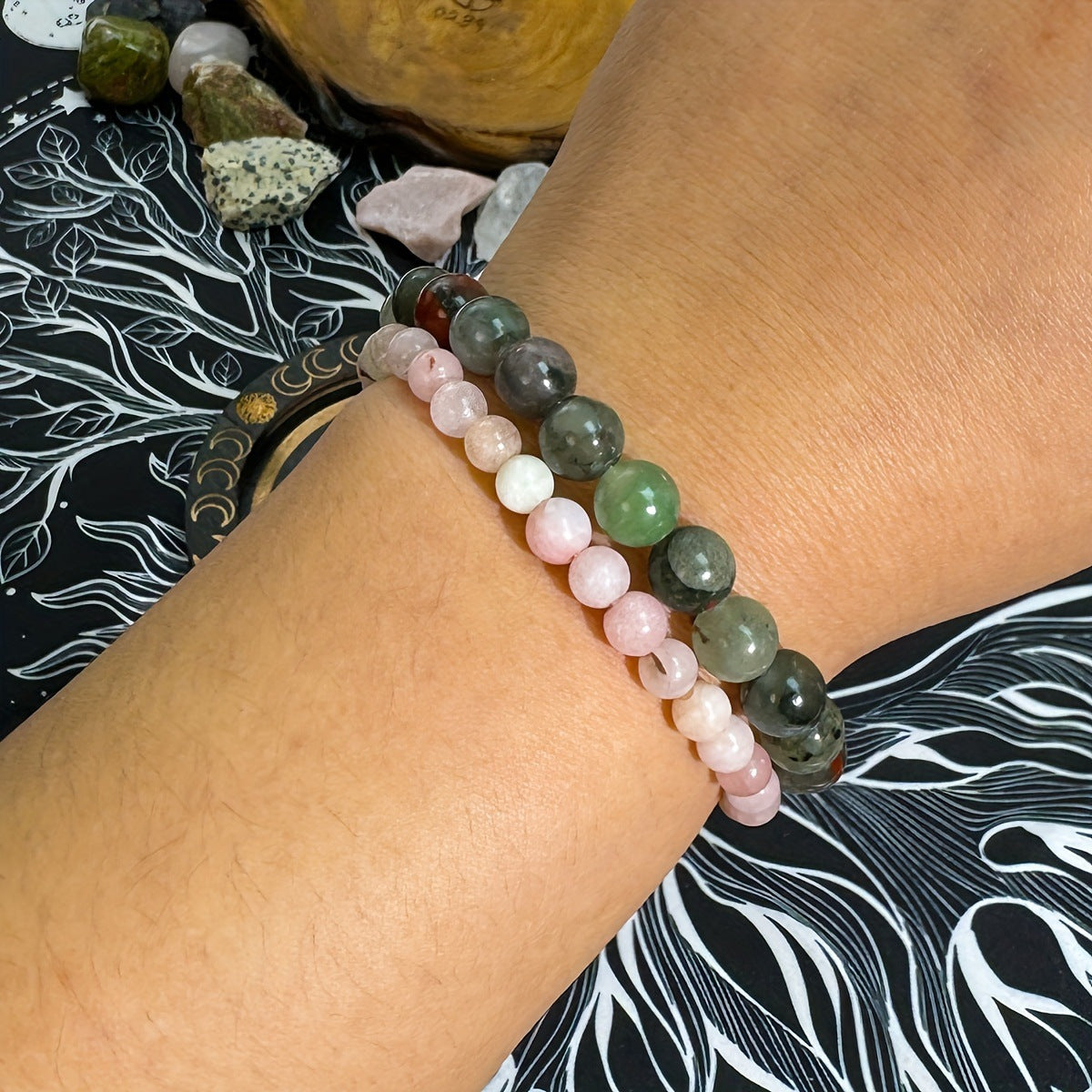 African Bloodstone Beaded Bracelet Handmade