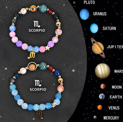 Twelve Zodiac Sign Beaded Bracelet Set