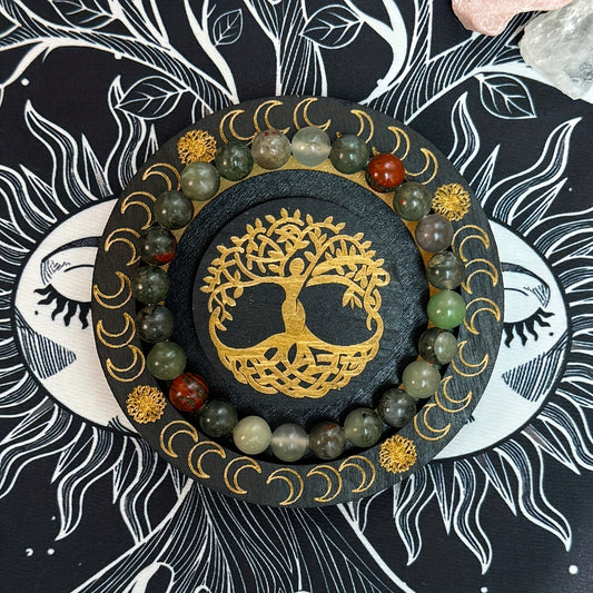 African Bloodstone Beaded Bracelet Handmade