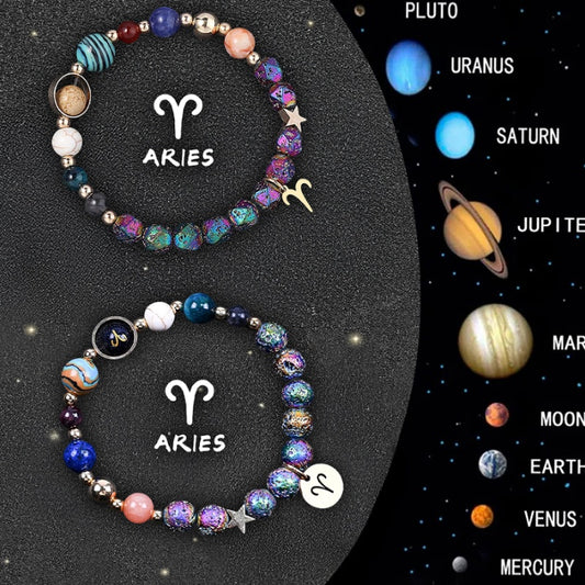 Twelve Zodiac Sign Beaded Bracelet