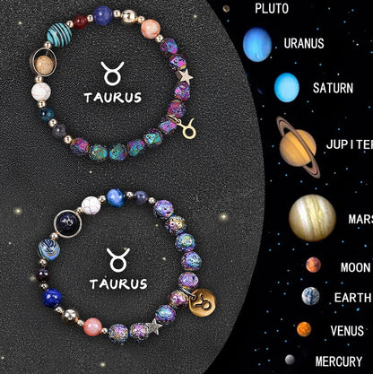 Twelve Zodiac Sign Beaded Bracelet