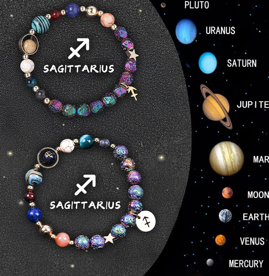 Twelve Zodiac Sign Beaded Bracelet