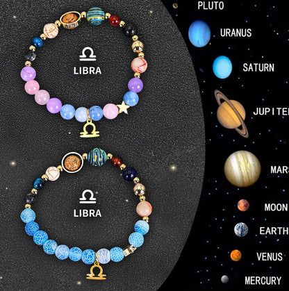 Twelve Zodiac Sign Beaded Bracelet Set