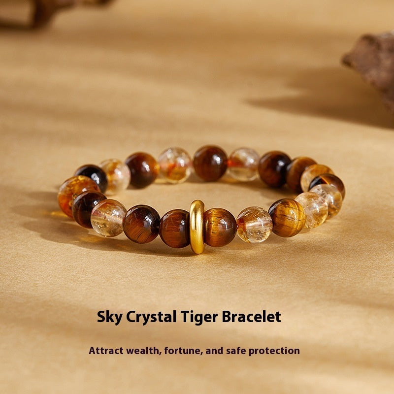 Fashion Personality Tigereye Beaded Bracelet Women