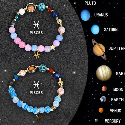 Twelve Zodiac Sign Beaded Bracelet Set