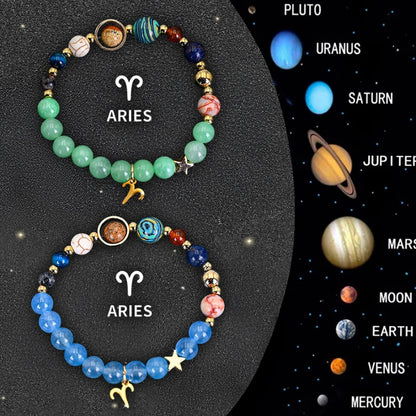 Twelve Zodiac Sign Beaded Bracelet Set